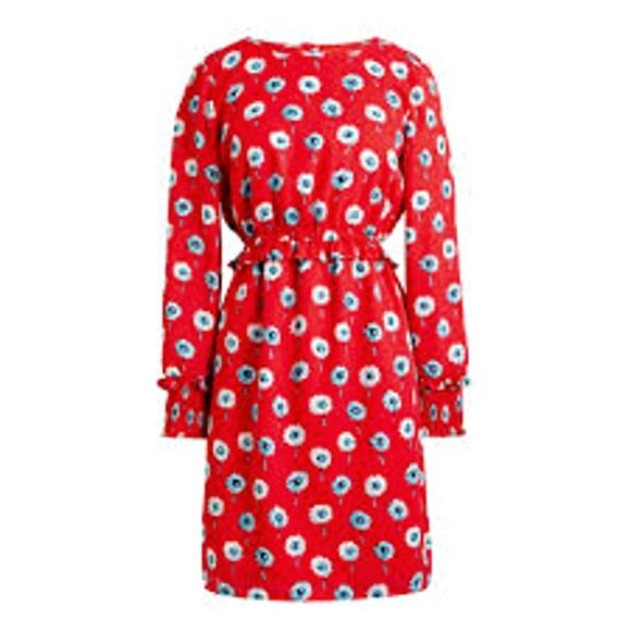 J. Crew Red Floral Midi Dress - Picture 1 of 12